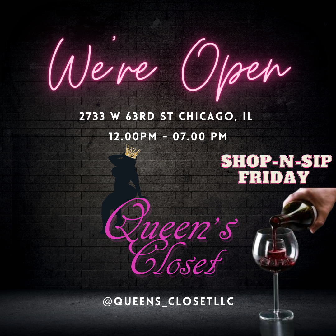 SHOP & SIP at Queens Closet tomorrow!